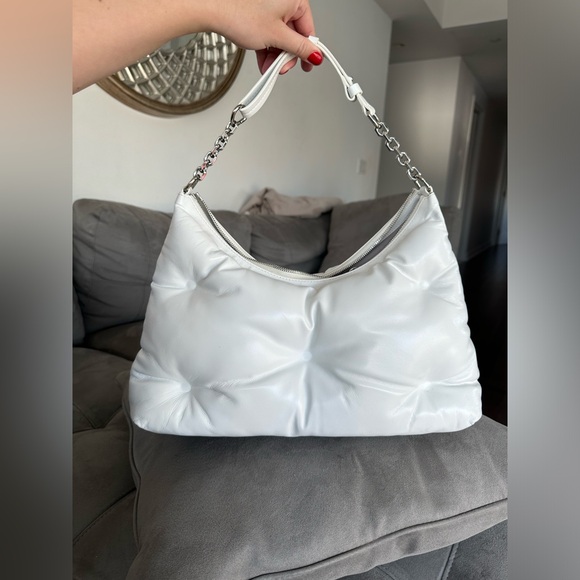 SOLD! SOLD! Maison Margiela Glam Slam Hobo Medium Bag In White Leather Unisex - Picture 15 of 15